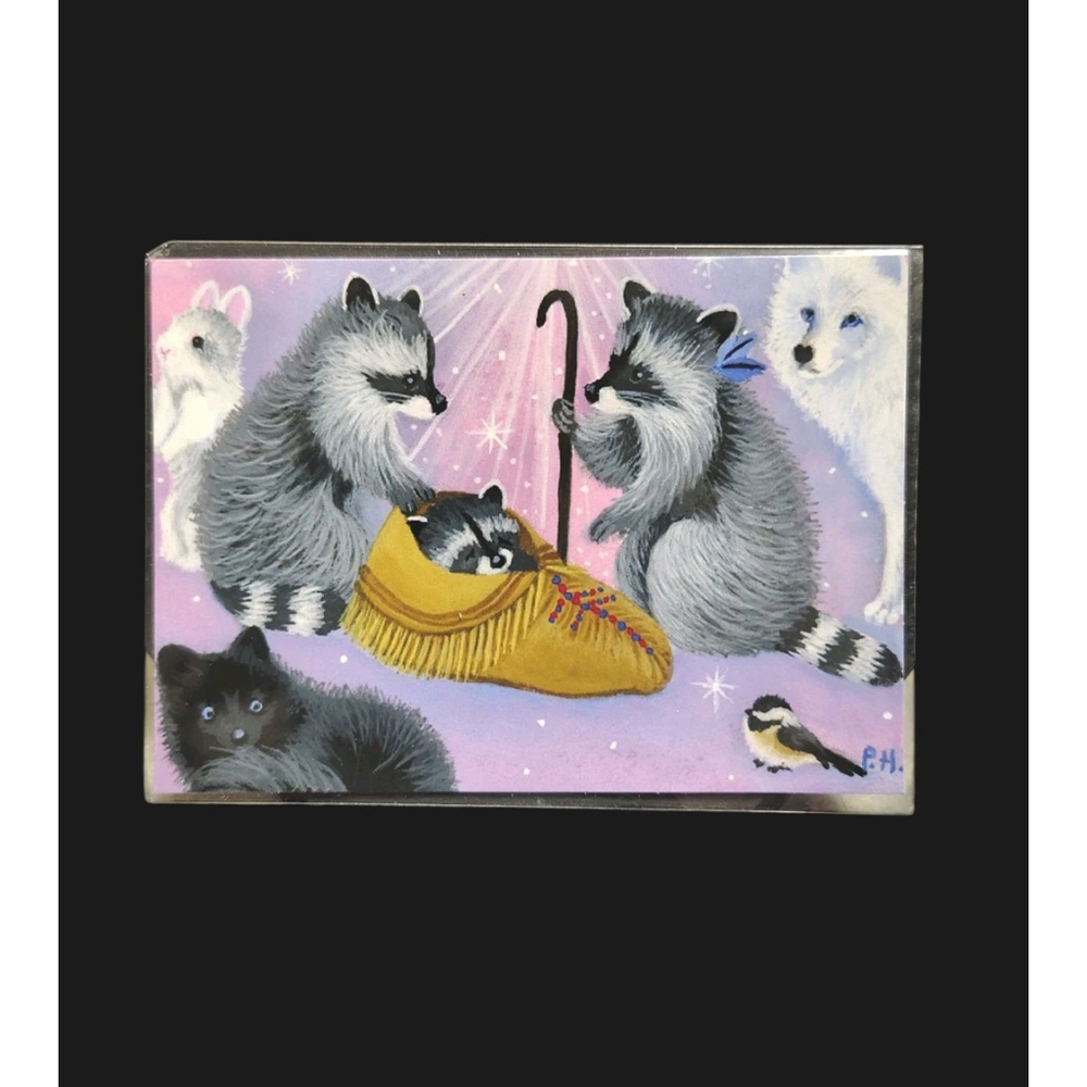 ACEO phyllis hartley O.E. Print nature nativity "Christmas" 2017 signed